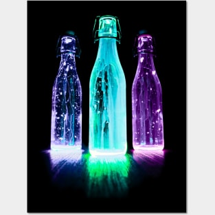 Neon Alcohol Bottle Art Posters and Art